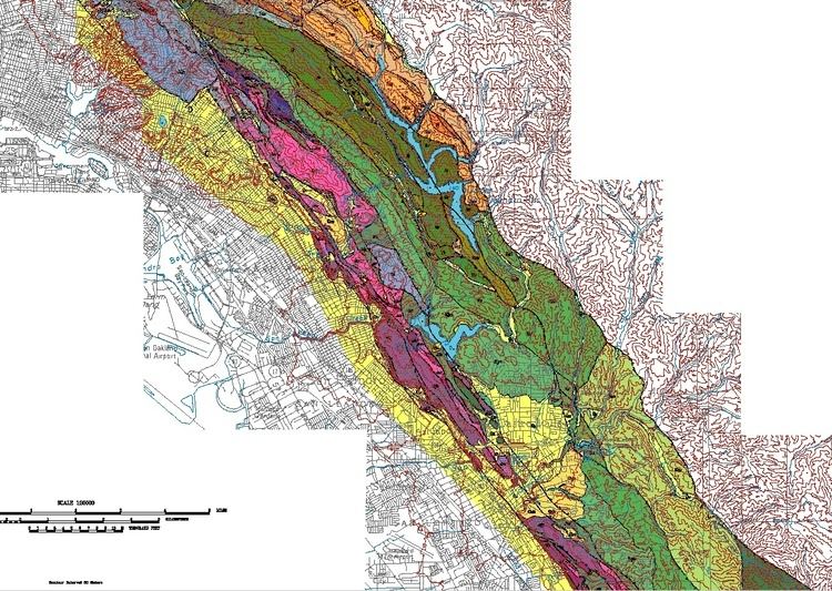 Hayward Fault Zone Geologic map of the Hayward fault zone Contra Costa Alameda and