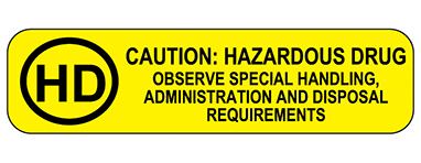 Hazardous drugs Item 18595 HD Caution Hazardous Drug Label