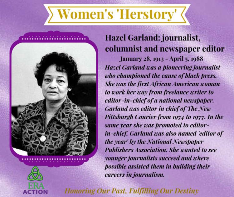Hazel Garland ERA Action Womens Herstory Honoring Hazel Garland journalist