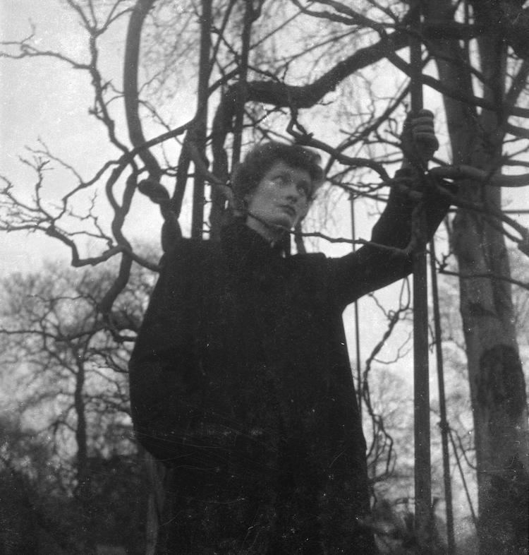 Hazel Terry Photograph of Hazel Terry underneath a tree Nigel Henderson c