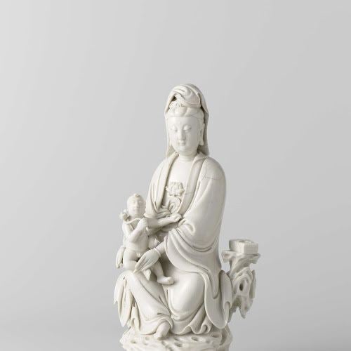 He Chaozong Figure of a seated Guanyin with child He Chaozong c
