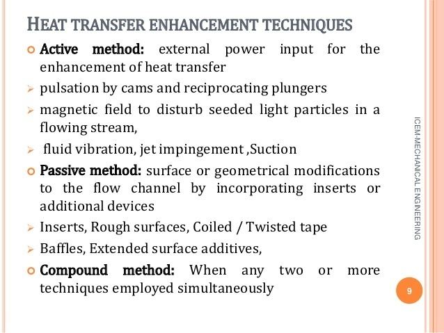 Heat transfer enhancement Heat transfer enhancement