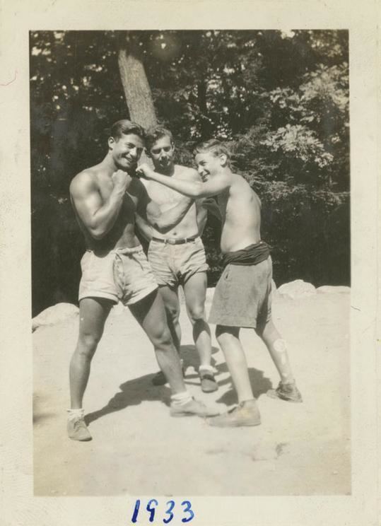 Hebrew Orphan Asylum of New York 16th Street Boxing at summer camp 1933 Man in center is