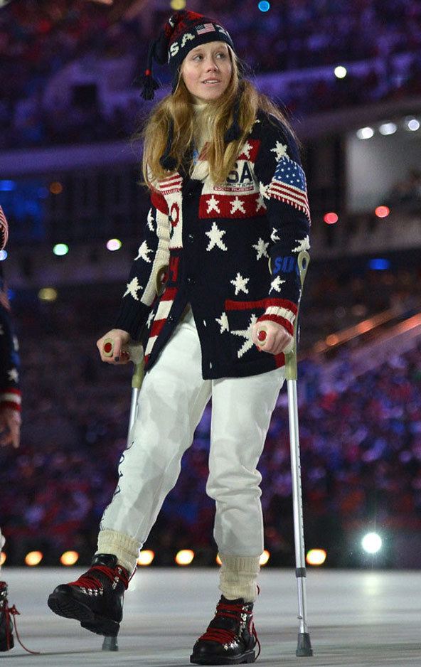 Heidi Kloser Skier Heidi Kloser walks into Olympics opening ceremony on