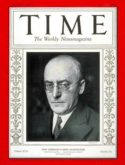 Heinrich Brüning TIME Magazine Cover Dr Heinrich Brning June 15 1931 World