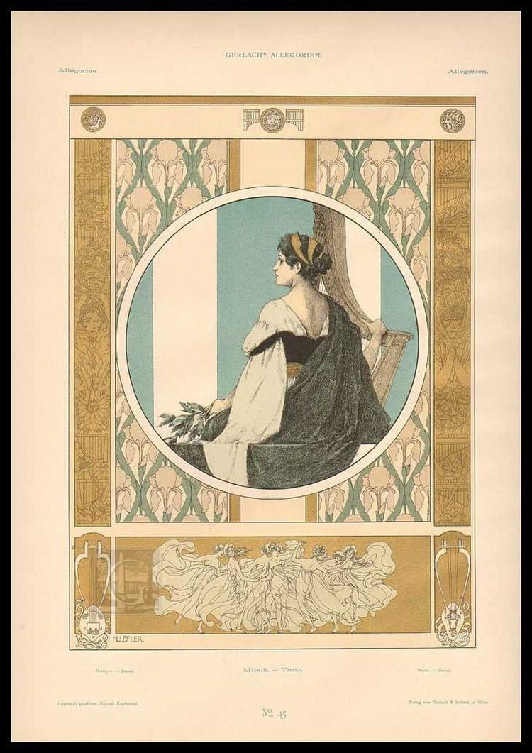 Heinrich Lefler Heinrich Lefler 1863 1919 Gerlachs Allegorien Musik Tanz
