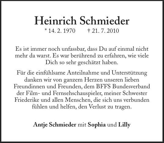 Heinrich Schmieder Heinrich Schmieder 21 Juli 2010