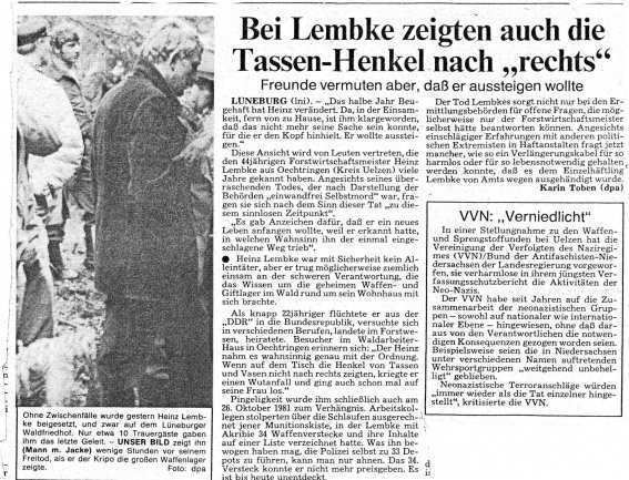 Heinz Lembke Heinz Lembke 1981 Werwolf oder Gladiator Tomas Lecorte