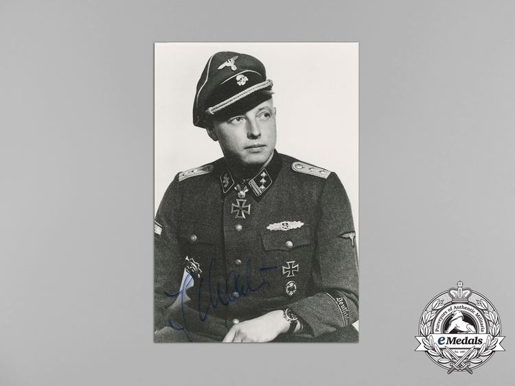 Heinz Macher A Postwar Signed Picture of SS officer Heinz Macher Knights Cross