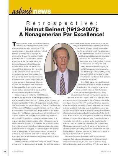 Helmut Beinert Helmut Beinert asbmb