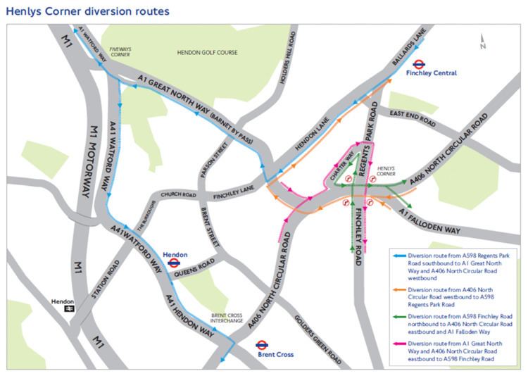 Henlys Corner Tillingbourne Gardens proposed temporary closure Transport for