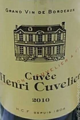 Henri Cuvelier Cuvelier et Fils Cuvee Henri Cuvelier Bordeaux France prices
