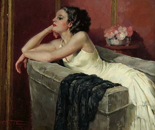 Henri Thomas Henri Thomas Elegant Lady on an Armchair Paintings that inspire