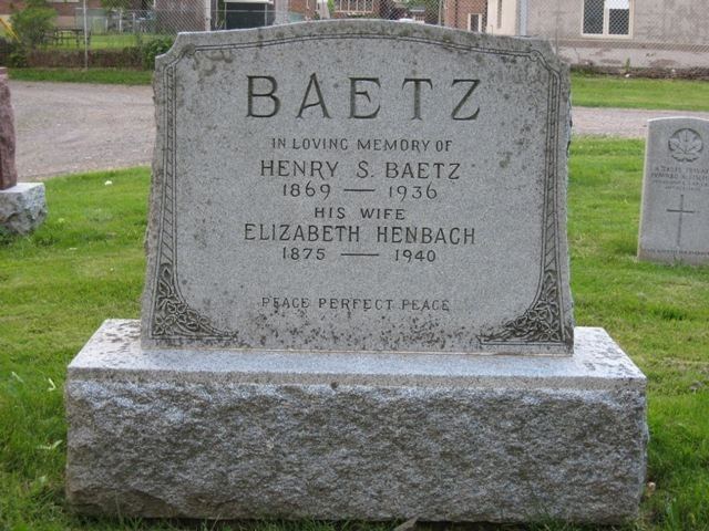 Henry Baetz Henry Baetz 1869 1936 Find A Grave Memorial