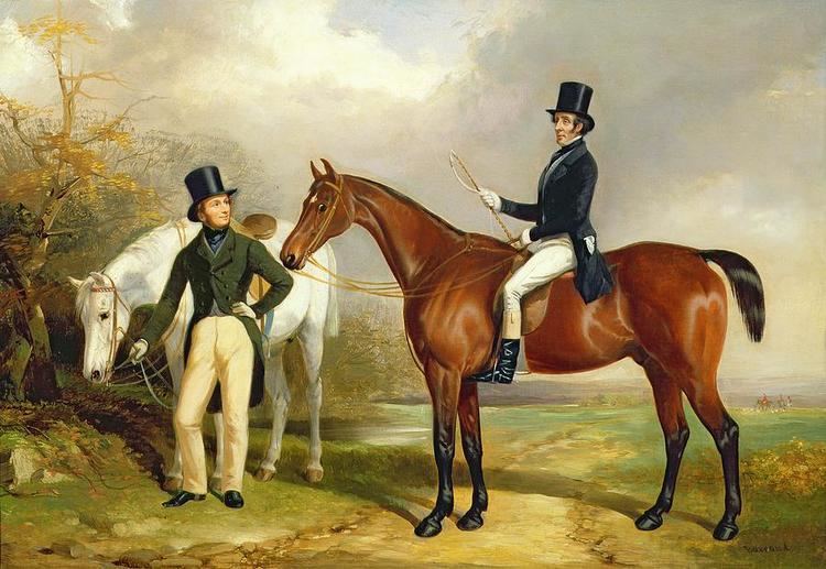 Henry Barraud (artist) Two Gentlemen Out Hunting Painting by Henry Barraud