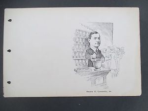 Henry C. Connelly Caricature Print of Henry C Connelly Jr Kingston NY Pharmacist