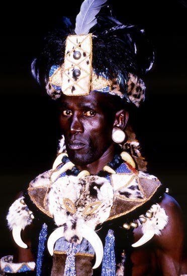 Henry Cele wearing traditional tribal clothes