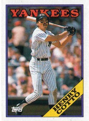 Henry Cotto NEW YORK YANKEES Henry Cotto 766 TOPPS Orange Back 1988 MLB