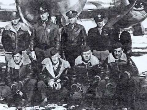 The crew of the B-29 bomber called "The City of Los Angeles." Army Staff Sgt. Henry Erwin is second from the right in the front row.