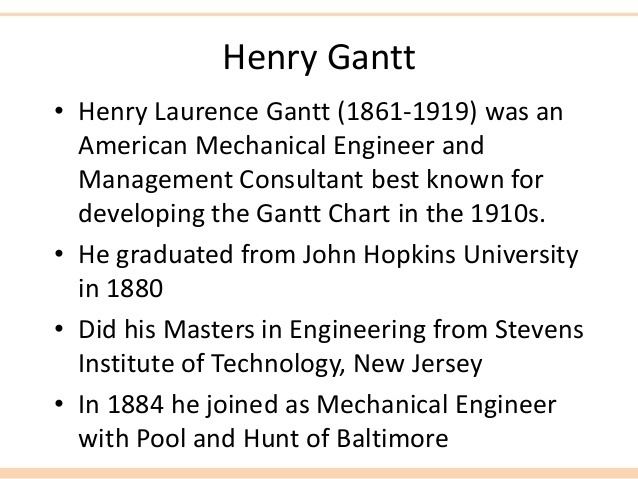 Henry Gantt Chart Reference