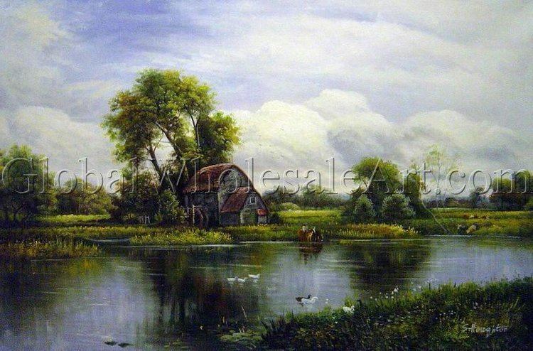 Henry H. Parker Henry H Parker By The Mill Oil Paintings on Canvas