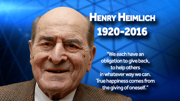 Henry Heimlich Dr Henry Heimlich credited with creating Heimlich maneuver dies