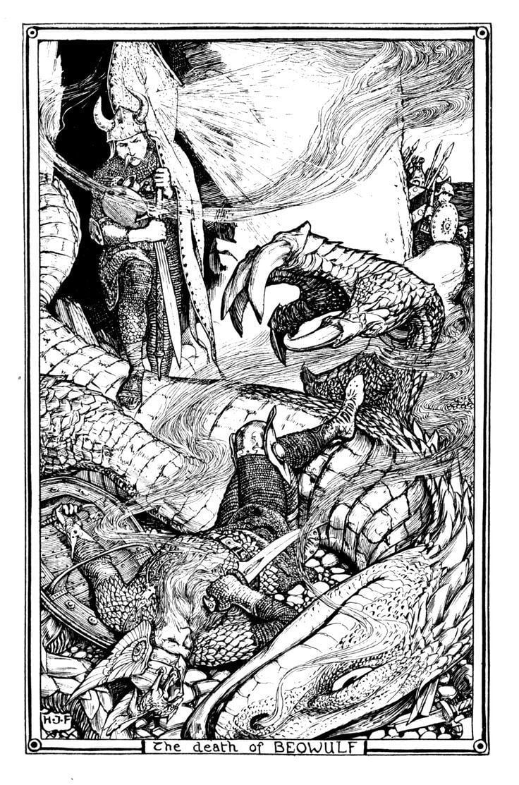 Henry Justice Ford Henry Justice Ford The Death of Beowulf illustrations