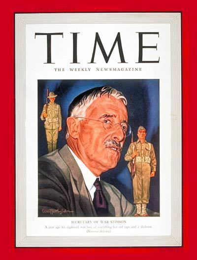 Henry L. Stimson TIME Magazine Cover Henry L Stimson Aug 25 1941
