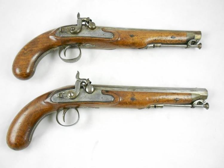 Henry Nock Pair of 18th C Walnut Stock Pistols H Nock London Miscellaneous