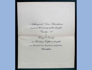 Henry Ormsby 1914 antique CAROLYN SCHWENDEMANHENRY ORMSBY WEDDING INVITATION