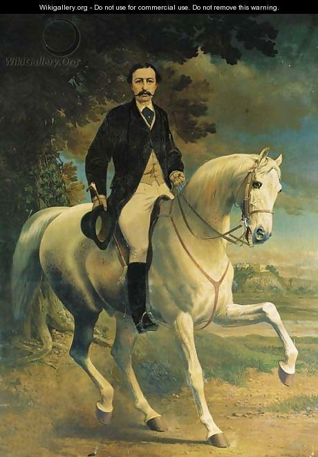 Henry Robert Clifton Equestrian Portrait of Henry Robert Clifton on a grey horse in a