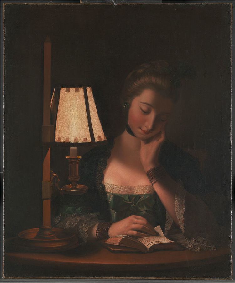 Henry Robert Morland FileHenry Robert Morland Woman Reading by a PaperBell Shade