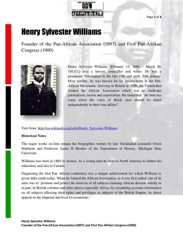 Henry Sylvester-Williams Henry Sylvester Williams