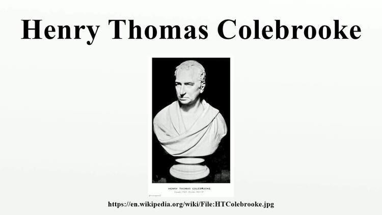 Henry Thomas Colebrooke Henry Thomas Colebrooke YouTube