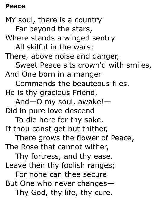 Henry Vaughan Peace by Henry Vaughan Poets and Poetry Pinterest Peace Poem