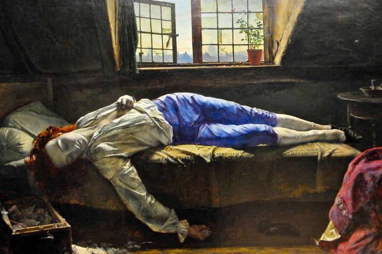 Henry Wallis Henry Wallis Death of Chatterton 1856 at Tate Britain