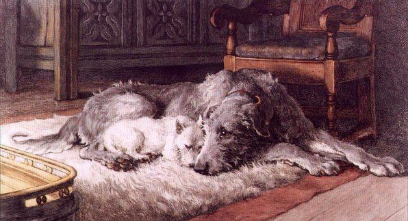Herbert Dicksee Republika Marze Irish Wolfhound in art