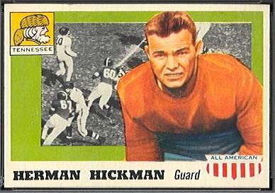 Herman Hickman Herman Hickman rookie card 1955 Topps AllAmerican 1 Vintage