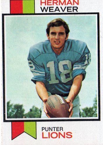 Herman Weaver DETROIT LIONS Herman Weaver 279 TOPPS 1973 NFL American Football