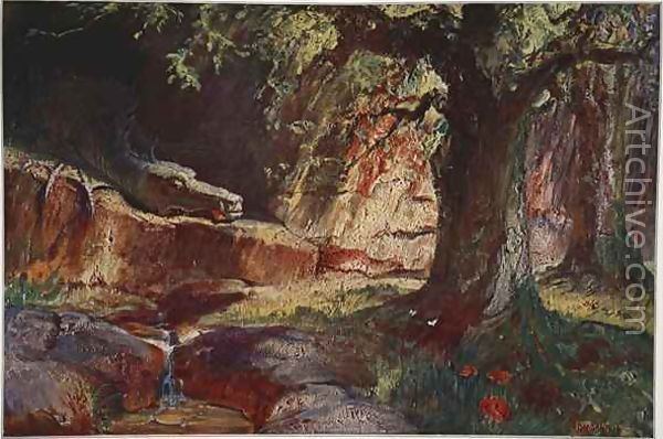 Hermann Hendrich Fafner in his cave reproduction by Hermann Hendrich