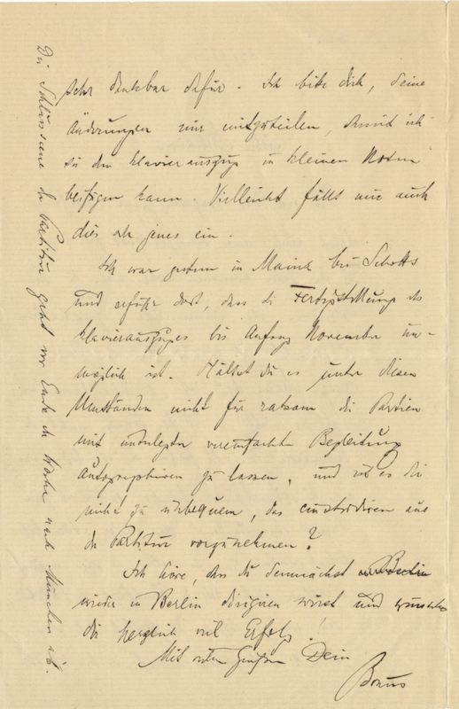 Hermann Levi Autograph letter signed Bonus to Melchior the German conductor
