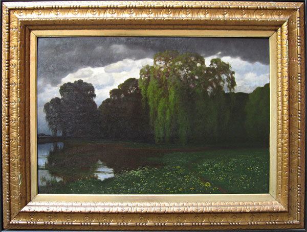 Hermann Rüdisühli Hermann Rdishli Landscape with a Willow Oil on board Painting