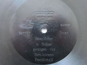 Hermann Schramm 78rpm E BERLINER GRAMOPHONE 7 HERMANN SCHRAMM Tenor sings