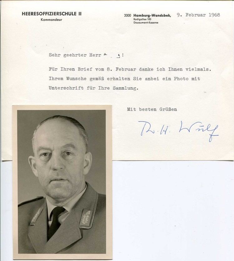 Hermann Wulf Hermann Wulf autograph Typed letter signed 85x6 inch
