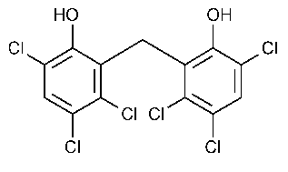Hexachlorophene Hexachlorophene chemical structure molecular formula Reference