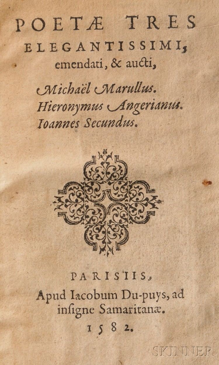 Hieronymus Angerianus Marullus Michael Tarchaniota 14581500 Hieronymus Angerianus d