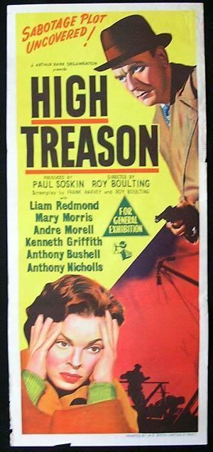 High Treason (1951 film) HIGH TREASON Movie Poster 1951 ORIGINAL Australian Daybill Roy