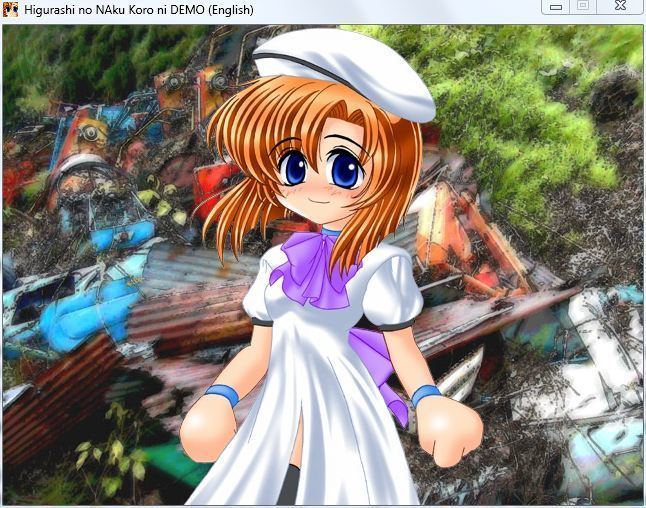 Higurashi When They Cry movie scenes Is she wearing anything at all under there 