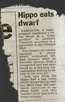 Hippo eats dwarf Biography Hugo39s There