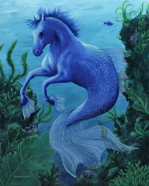 A blue Hippocampus under the sea